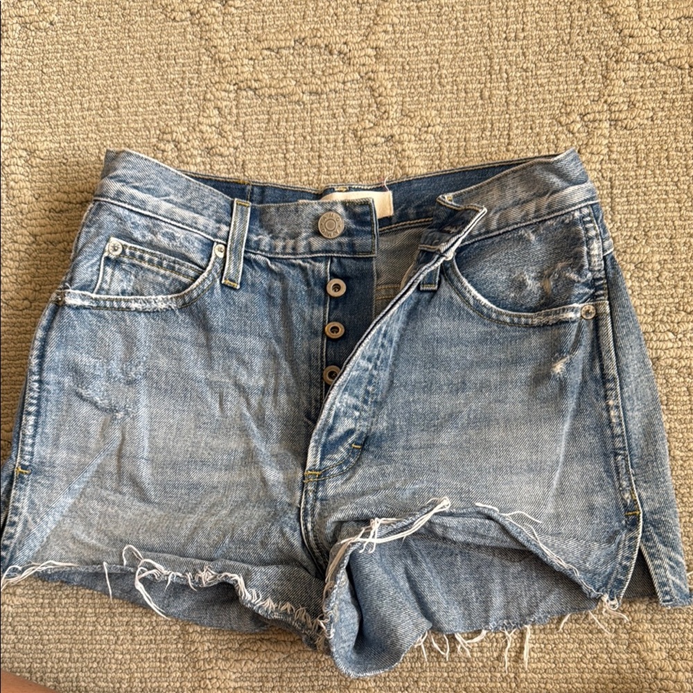 Distressed Denim Shorts by AMO